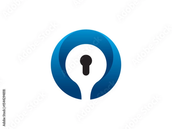 Fototapeta Digital Security and Keyhole Access Logo Template