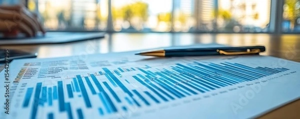 Fototapeta Financial advisory services, Asian advisor showing an investment plan to clients in the consultancy office., Generative AI