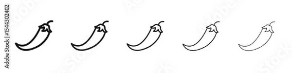 Obraz Chili icon black and white vector sign