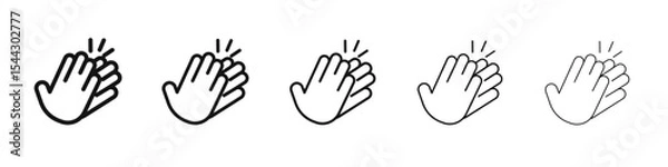 Obraz Clapping hand icon black and white vector sign
