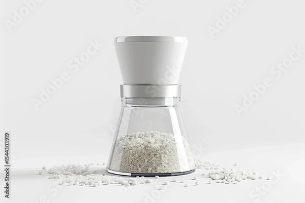 Fototapeta Clear Pixel Image of Salt Grinder Isolated on White Background 3D Rendering Illustration