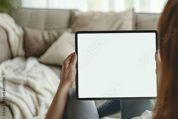Fototapeta Ultra Hd Image of Cropped Image of Woman Using Digital Tablet