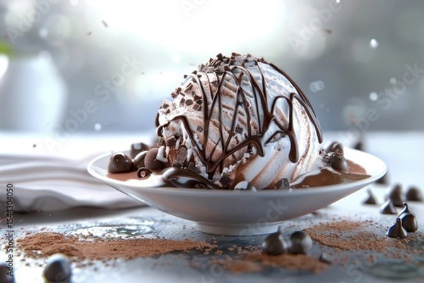 Fototapeta High Resolution Visual of Delicious Hot Chocolate Ice Cream