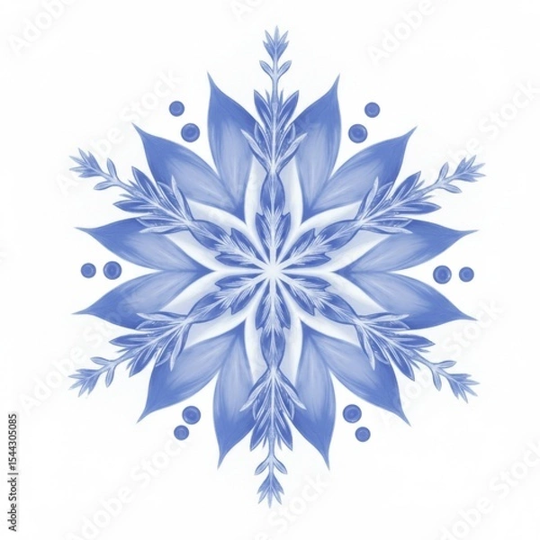 Fototapeta Blue Snowflake Design Winter Holiday Pattern