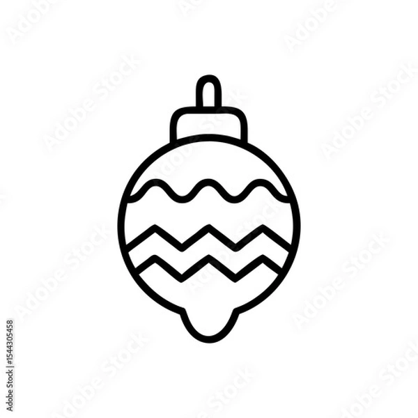 Fototapeta Illustration of christmas ornament with zigzag and wavy line pattern