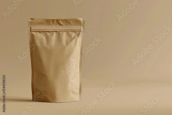 Fototapeta High Resolution Picture of Kraft Paper Stand Up Pouch Mockup