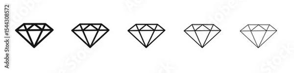 Obraz diamond icon black and white vector sign