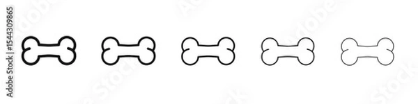 Fototapeta Dog bone icon black and white vector sign