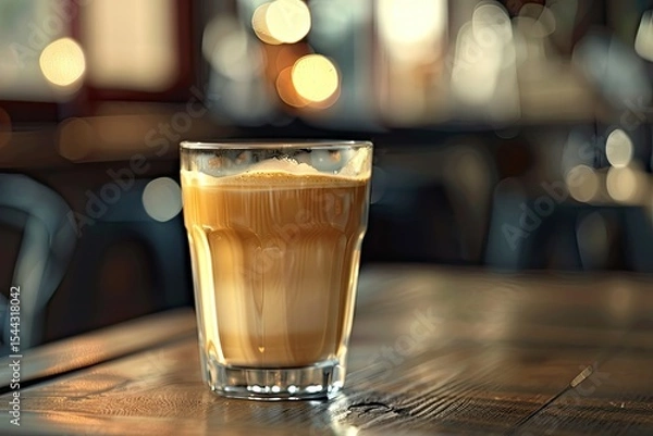 Fototapeta Clear Pixel Visual of a Glass of Coffee on a Table