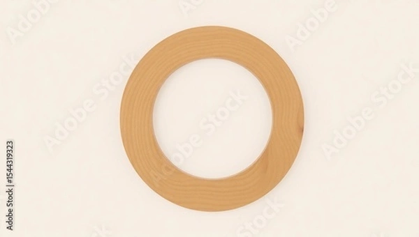 Fototapeta 3D Capital Letter O Crafted from Dark Polished Beech Wood – Realistic Wooden Typography on Clean White Surface with Soft Shadow and Neutral Gradient Background for Minimalist Design Use