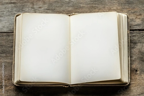 Fototapeta High Resolution of Empty Diary Viewed From the Top