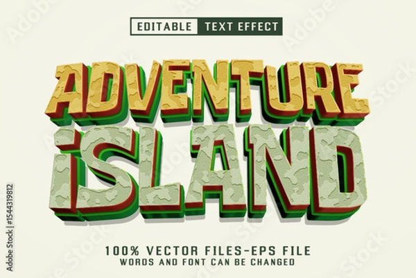 Fototapeta Adventure Island 3d Text - Editable Text Effect