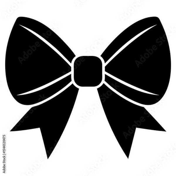 Obraz Simple black bow icon gift decoration graphic design element
