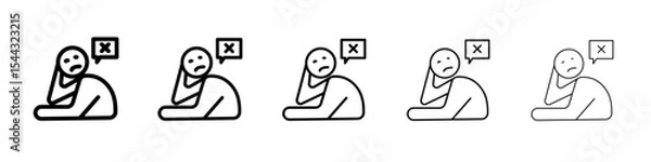 Obraz helpless human icon black and white vector sign