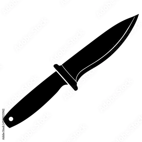 Fototapeta Sharp kitchen knife on a clean white background