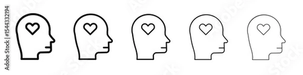 Obraz Mental Health icon black and white vector sign