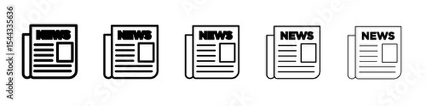 Fototapeta Newspaper icon black and white vector sign