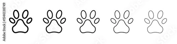 Fototapeta Paw icon black and white vector sign