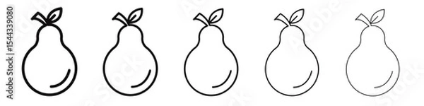 Fototapeta Pear icon black and white vector sign