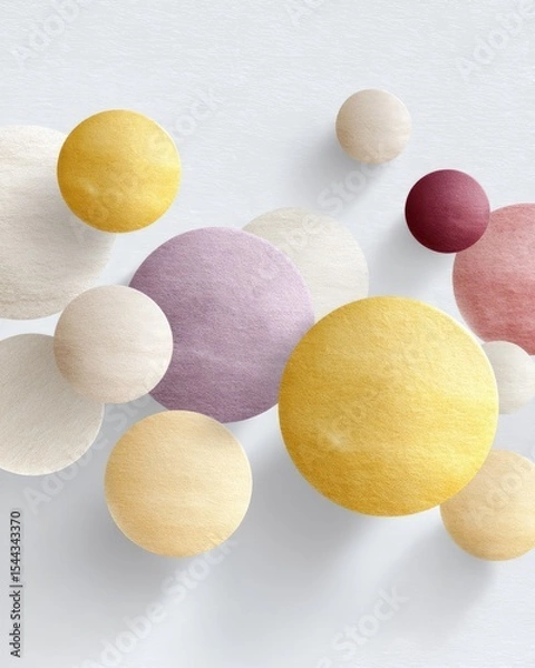 Obraz Textured Gold and Pastel Circles Abstract Background