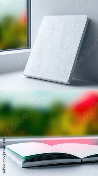 Obraz Textured Notebook Mockup with Daylight