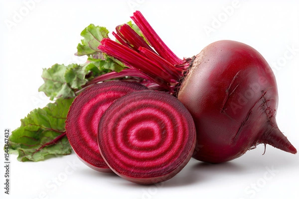 Fototapeta Beetroot With Concentric Rings and Fresh Stems