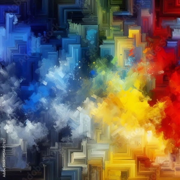 Obraz Emotional Color Fields Large blocks of layered textured color