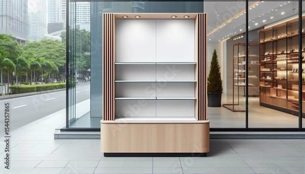 Obraz Empty Display Stand A fixture outside a shop intended for displa