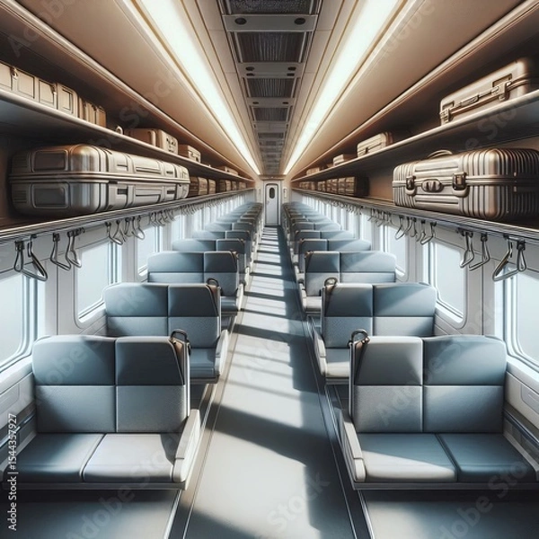 Obraz Empty Overhead Compartment An open or closed overhead luggage co