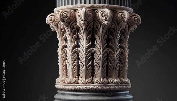 Obraz Fluted Pilaster Shaft The shaft of a pilaster carved with vertic