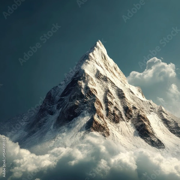 Obraz A symbolic mountain peak illustrating the pinnacle of digital transformation success.