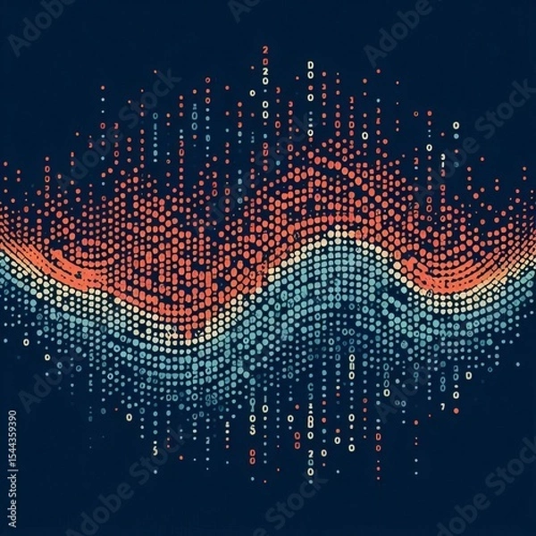 Obraz Morse Code Pattern Dots and dashes painted in a long sequence po