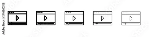 Obraz Video tutorial icon black and white vector sign