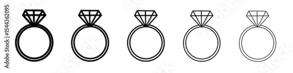 Obraz Wedding ring icon black and white vector sign