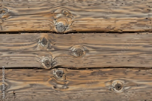 Obraz Close-up image of weathered wooden planks showing natural grain patterns, knots, and texture.