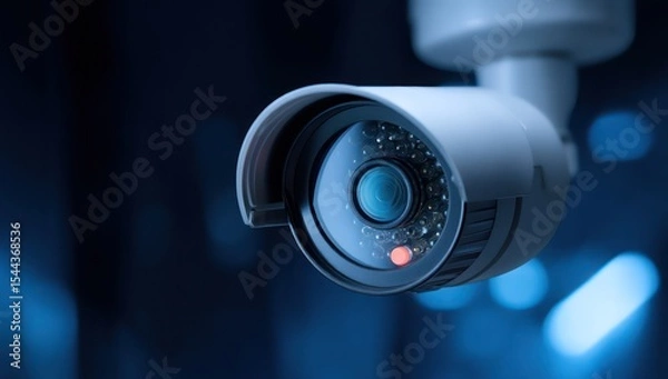 Fototapeta Smart security camera utilizing facial recognition to monitor and secure home entrances.