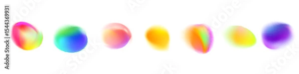 Fototapeta Abstract gradient blur colors, smoothly blue and green. The liquid and fluid shapes in dynamic visual effect. Flat vector illustration isolated on white