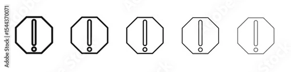 Fototapeta alert warning spam octagon icon vector outline set illustration sign