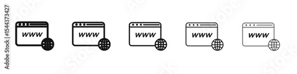 Fototapeta Browser icon vector outline set illustration sign