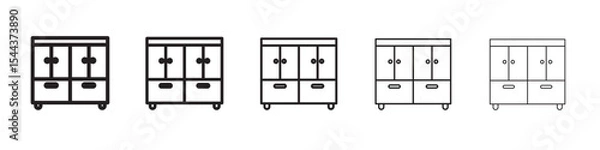 Obraz Cabinet icon vector outline set illustration sign