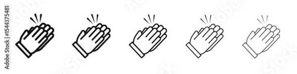 Fototapeta Clap icon vector outline set illustration sign