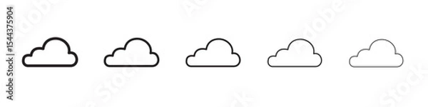 Fototapeta Cloud icon vector outline set illustration sign