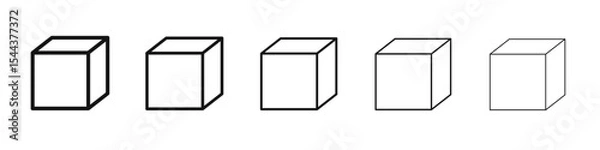 Obraz Cube icon vector outline set illustration sign