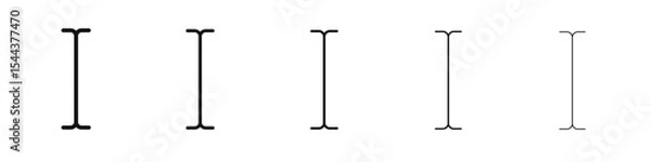 Obraz Cursor text icon vector outline set illustration sign