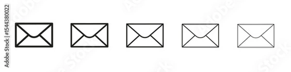 Fototapeta Email icon vector outline set illustration sign