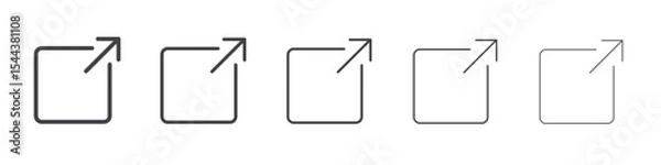 Fototapeta External link icon vector outline set illustration sign
