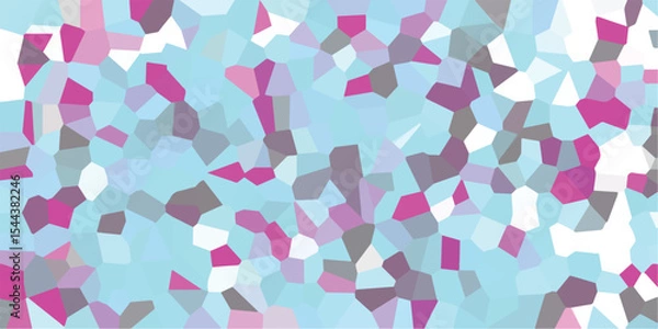 Fototapeta Abstract geometric mosaic in blue and pink colors a colorful irregular pattern texture for backgrounds and digital design