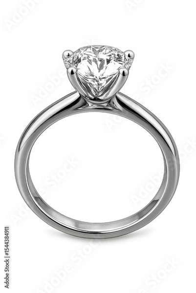Fototapeta Solitaire Brilliance: A pristine solitaire ring glistens, the epitome of elegance and commitment, its single diamond sparkling with unparalleled clarity.