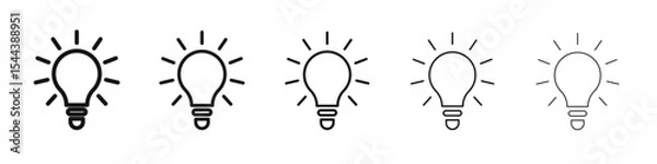 Obraz Light Bulb icon vector outline set illustration sign