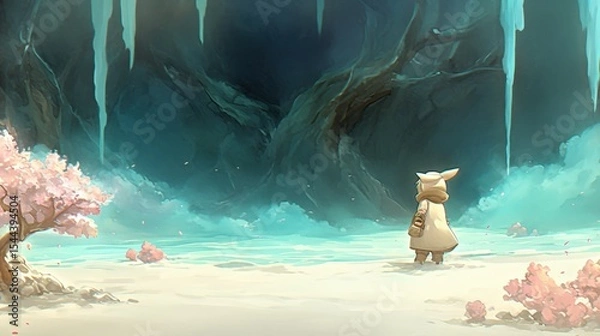 Fototapeta Child Exploring Mystical Cave